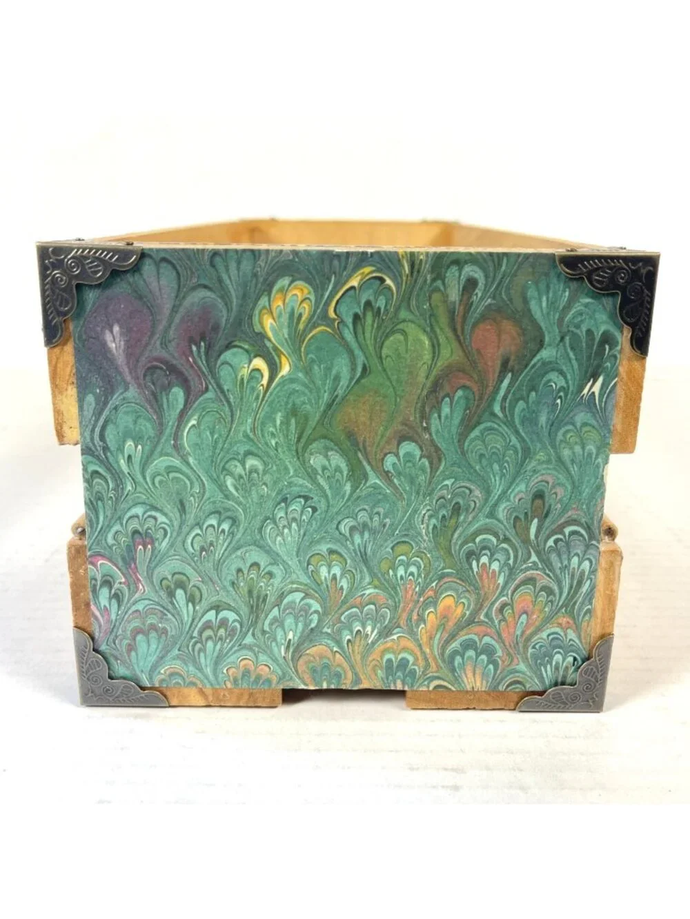 Artisanal Decorative Storage Crate Planter OOAK Wooden CD Box Organizer Boho